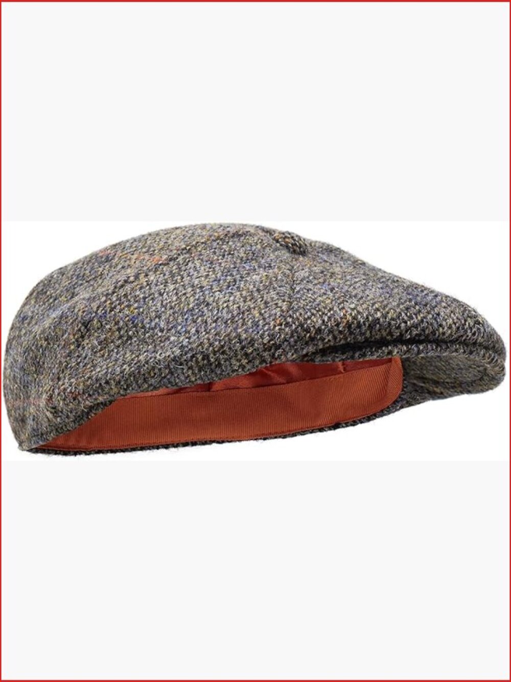 Handwoven Wool Flat Cap - Harris Tweed - Newsboy - 8 Piece - Water Resistant